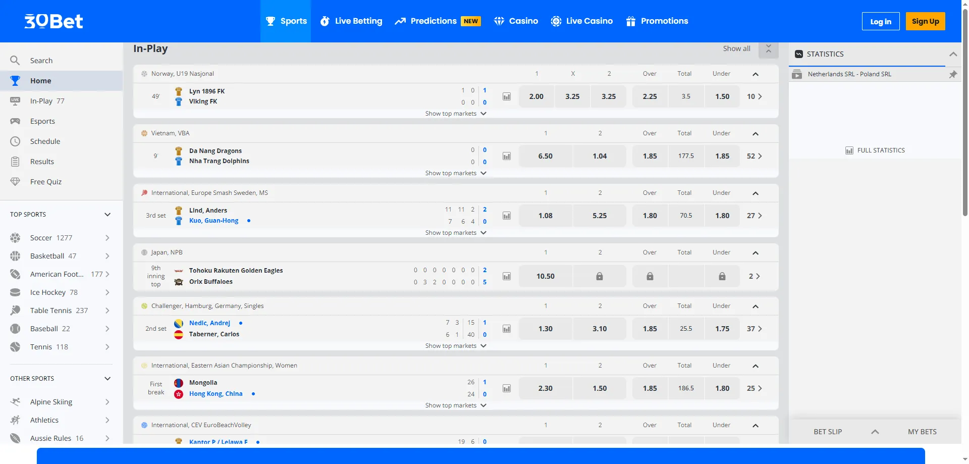 Promoções de apostas esportivas 30bet — odds aprimoradas e bônus